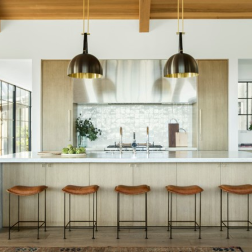 Modern white oak kitchen cabinets