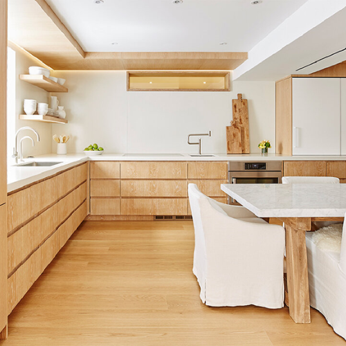 a classic and refined look, opt for white oak inset cabinets